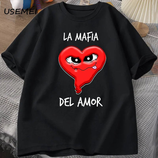 THE MAFIA OF LOVE T Shirt Funny Printed T-shirt Men Summer Tees Harajuku Fashion Tops Cotton Short Sleeve O Neck Streetwear