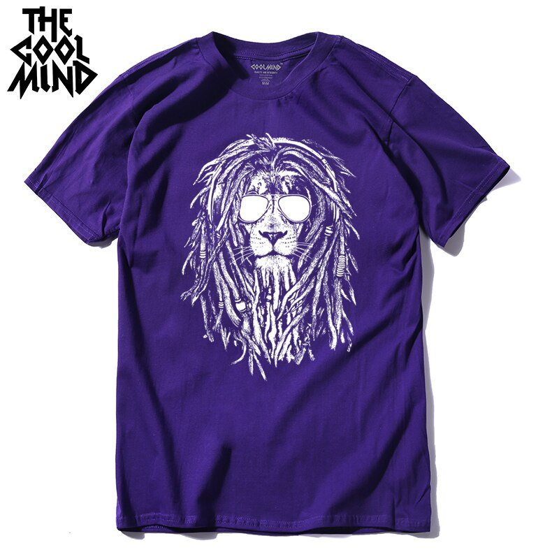 COOLMIND QI0124A 100% cotton cool lion print short sleeve men T shirt casual o-neck summer men Tshirt loose t-shirt tee shirt COOLMIND QI0124A 100% cotton cool lion print short sleeve men T shirt casual o-neck summer men Tshirt loose t-shirt tee shirt Foreverking