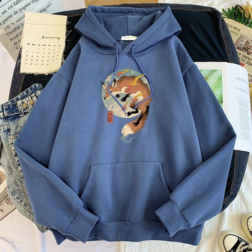 Cartoon Fire Fox Japanese Printing Hoodie Sweatshirt Loose Harajuku Hoodies Men Warm Pullovers Men Autumn Hip Hop Streetwear Cartoon Fire Fox Japanese Printing Hoodie Sweatshirt Loose Harajuku Hoodies Men Warm Pullovers Men Autumn Hip Hop Streetwear Foreverking