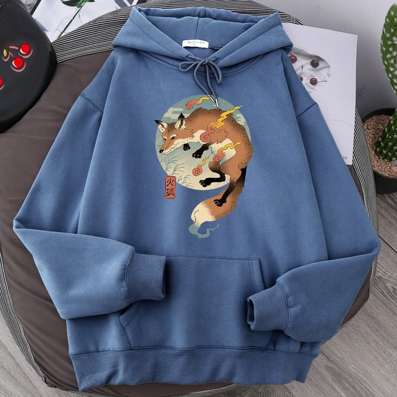 Cartoon Fire Fox Japanese Printing Hoodie Sweatshirt Loose Harajuku Hoodies Men Warm Pullovers Men Autumn Hip Hop Streetwear Cartoon Fire Fox Japanese Printing Hoodie Sweatshirt Loose Harajuku Hoodies Men Warm Pullovers Men Autumn Hip Hop Streetwear Foreverking