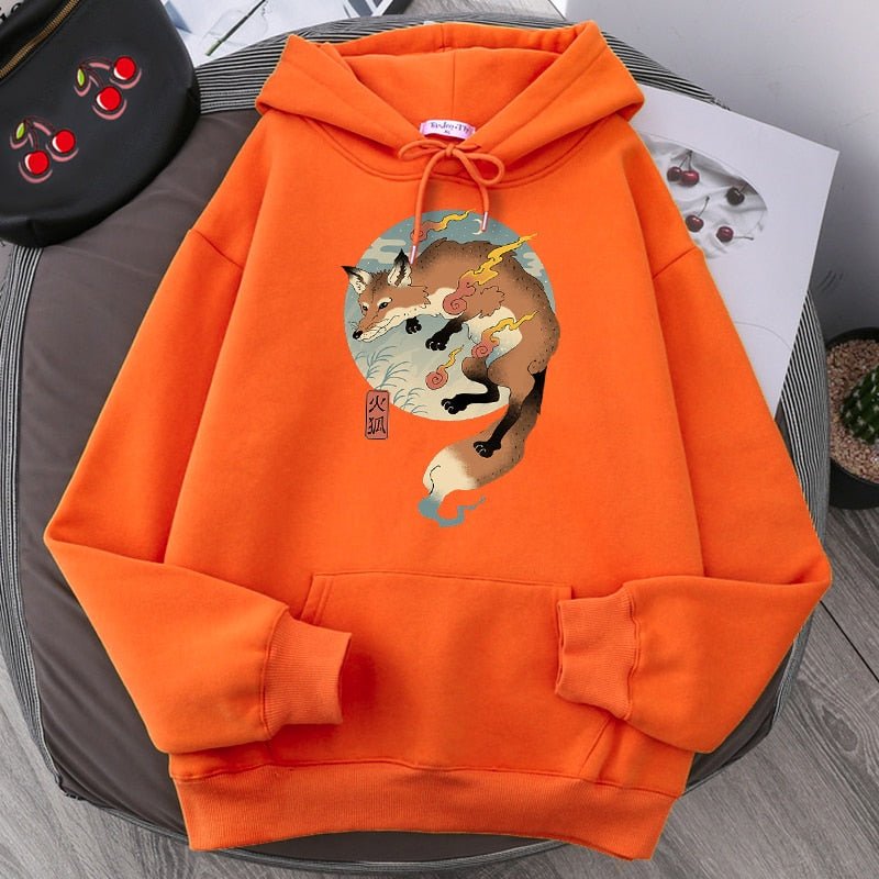 Cartoon Fire Fox Japanese Printing Hoodie Sweatshirt Loose Harajuku Hoodies Men Warm Pullovers Men Autumn Hip Hop Streetwear Cartoon Fire Fox Japanese Printing Hoodie Sweatshirt Loose Harajuku Hoodies Men Warm Pullovers Men Autumn Hip Hop Streetwear Foreverking