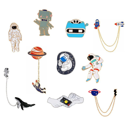 Universe Brooches Pins Astronaut Helmet Whale Robot X-men Planet Lightning Gesture Badge Lapel pins Out space Pins Collection Universe Brooches Pins Astronaut Helmet Whale Robot X-men Planet Lightning Gesture Badge Lapel pins Out space Pins Collection Foreverking