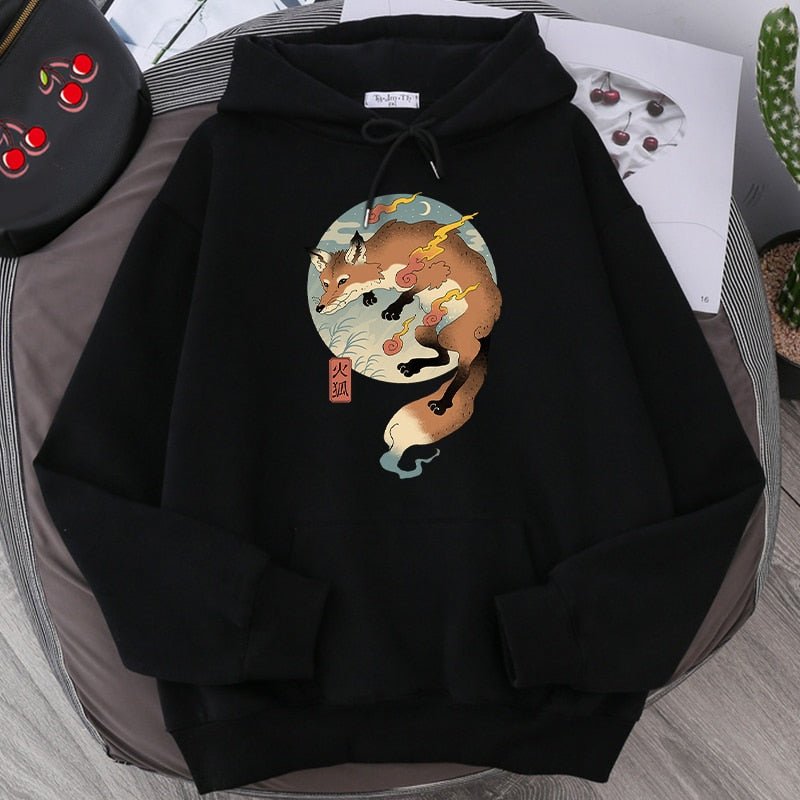 Cartoon Fire Fox Japanese Printing Hoodie Sweatshirt Loose Harajuku Hoodies Men Warm Pullovers Men Autumn Hip Hop Streetwear Cartoon Fire Fox Japanese Printing Hoodie Sweatshirt Loose Harajuku Hoodies Men Warm Pullovers Men Autumn Hip Hop Streetwear Foreverking