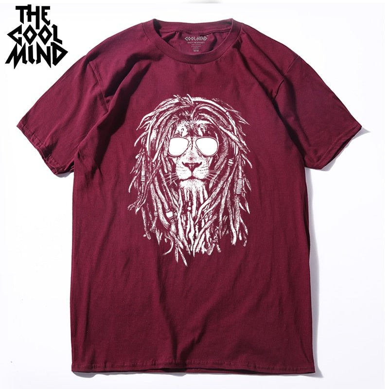 COOLMIND QI0124A 100% cotton cool lion print short sleeve men T shirt casual o-neck summer men Tshirt loose t-shirt tee shirt COOLMIND QI0124A 100% cotton cool lion print short sleeve men T shirt casual o-neck summer men Tshirt loose t-shirt tee shirt Foreverking