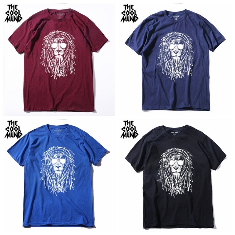 COOLMIND QI0124A 100% cotton cool lion print short sleeve men T shirt casual o-neck summer men Tshirt loose t-shirt tee shirt COOLMIND QI0124A 100% cotton cool lion print short sleeve men T shirt casual o-neck summer men Tshirt loose t-shirt tee shirt Foreverking