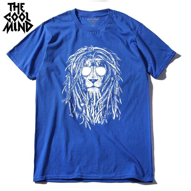 COOLMIND QI0124A 100% cotton cool lion print short sleeve men T shirt casual o-neck summer men Tshirt loose t-shirt tee shirt COOLMIND QI0124A 100% cotton cool lion print short sleeve men T shirt casual o-neck summer men Tshirt loose t-shirt tee shirt Foreverking