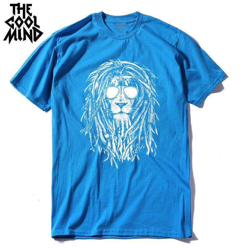 COOLMIND QI0124A 100% cotton cool lion print short sleeve men T shirt casual o-neck summer men Tshirt loose t-shirt tee shirt COOLMIND QI0124A 100% cotton cool lion print short sleeve men T shirt casual o-neck summer men Tshirt loose t-shirt tee shirt Foreverking