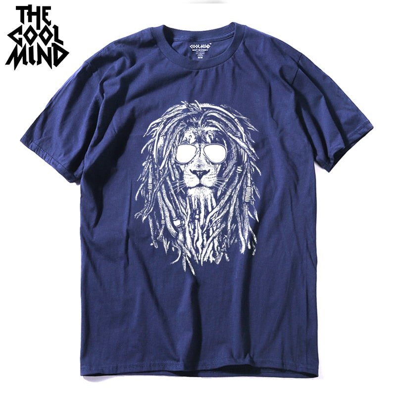 COOLMIND QI0124A 100% cotton cool lion print short sleeve men T shirt casual o-neck summer men Tshirt loose t-shirt tee shirt COOLMIND QI0124A 100% cotton cool lion print short sleeve men T shirt casual o-neck summer men Tshirt loose t-shirt tee shirt Foreverking