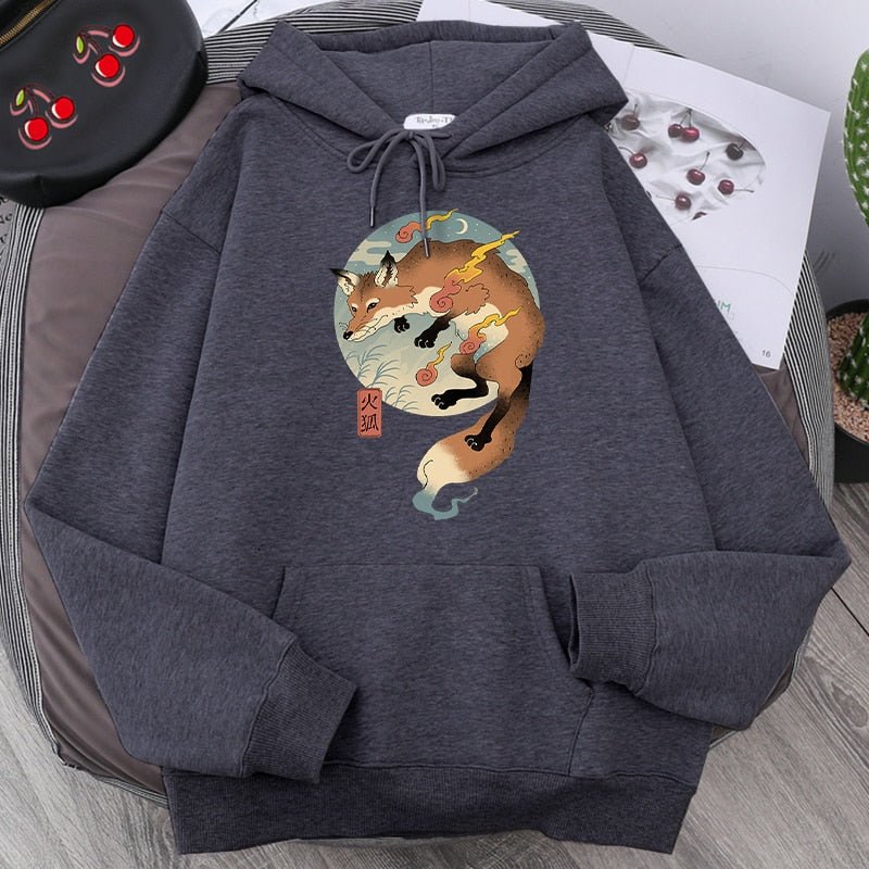 Cartoon Fire Fox Japanese Printing Hoodie Sweatshirt Loose Harajuku Hoodies Men Warm Pullovers Men Autumn Hip Hop Streetwear Cartoon Fire Fox Japanese Printing Hoodie Sweatshirt Loose Harajuku Hoodies Men Warm Pullovers Men Autumn Hip Hop Streetwear Foreverking