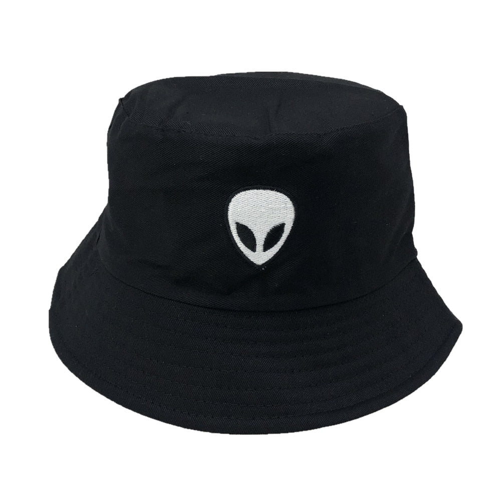 Unisex Embroidered Alien Foldable Bucket Hat Beach Sun Street Headwear Fisherman Outdoor Men and Woman Cap Unisex Embroidered Alien Foldable Bucket Hat Beach Sun Street Headwear Fisherman Outdoor Men and Woman Cap Foreverking