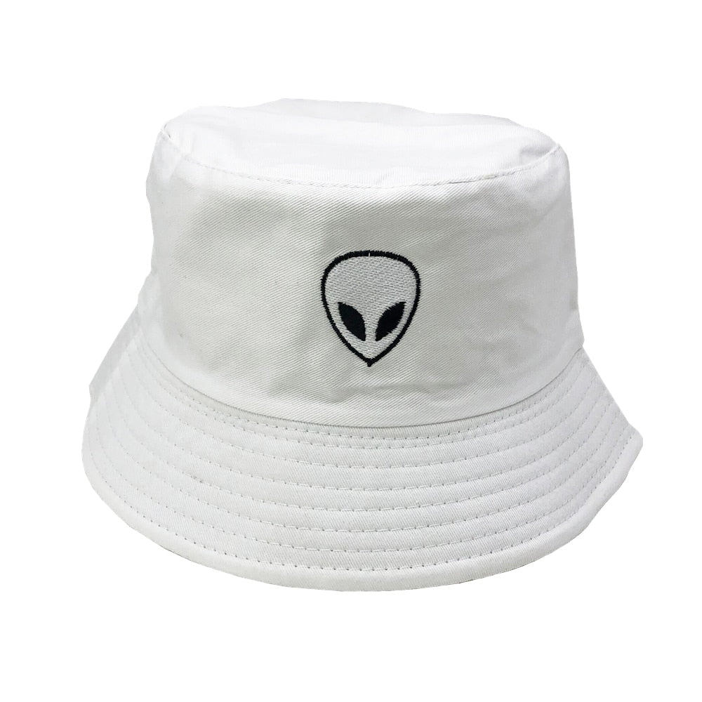 Unisex Embroidered Alien Foldable Bucket Hat Beach Sun Street Headwear Fisherman Outdoor Men and Woman Cap Unisex Embroidered Alien Foldable Bucket Hat Beach Sun Street Headwear Fisherman Outdoor Men and Woman Cap Foreverking