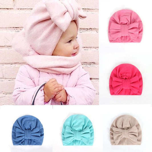 BalleenShiny Warm Baby Hats For Boys&amp;Girls Infant Lovely Bowknot Hats Baby Bonnet Beanie Turban Head Accessories Kids Gifts freeshipping - Foreverking