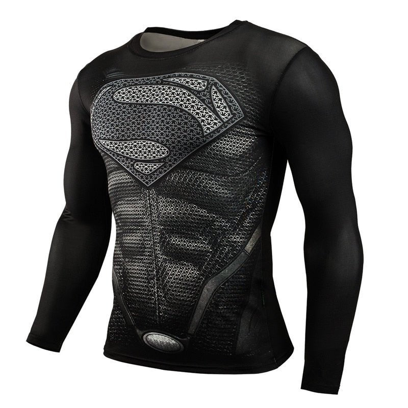 Long Sleeve Sport Shirts Men Superhero superman freeshipping - Foreverking