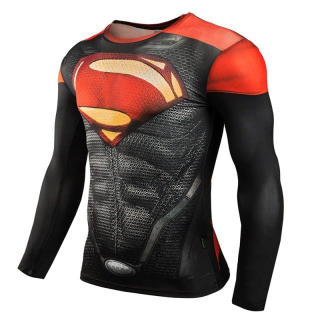 Long Sleeve Sport Shirts Men Superhero superman freeshipping - Foreverking