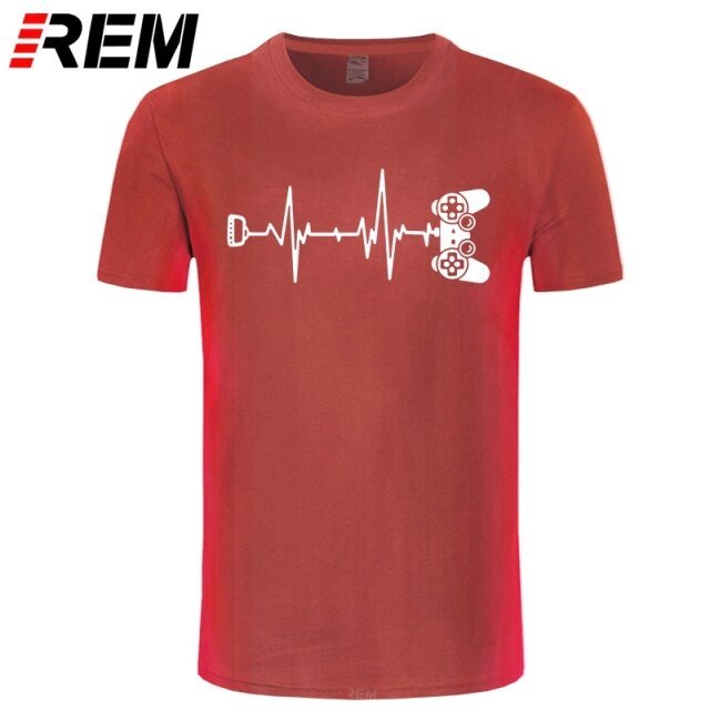 REM Interesting Gamer heartbeat T shirts men freeshipping - Foreverking