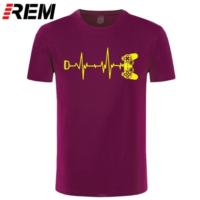 REM Interesting Gamer heartbeat T shirts men freeshipping - Foreverking