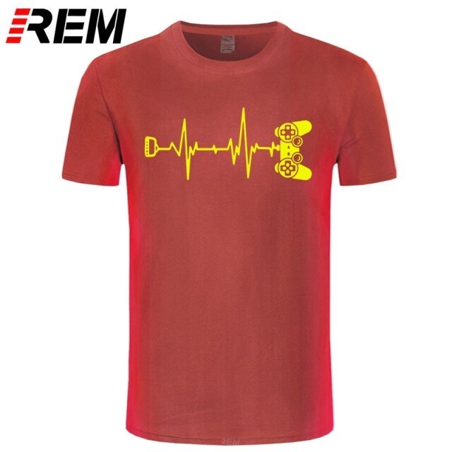 REM Interesting Gamer heartbeat T shirts men freeshipping - Foreverking