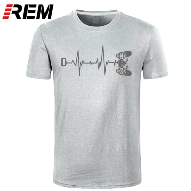 REM Interesting Gamer heartbeat T shirts men freeshipping - Foreverking