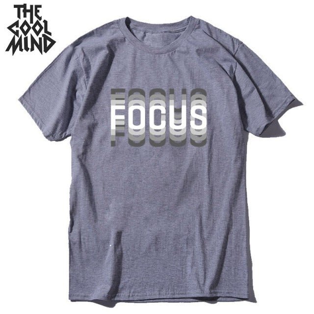 COOLMIND 100% cotton summer loose focus print men T shirts freeshipping - Foreverking