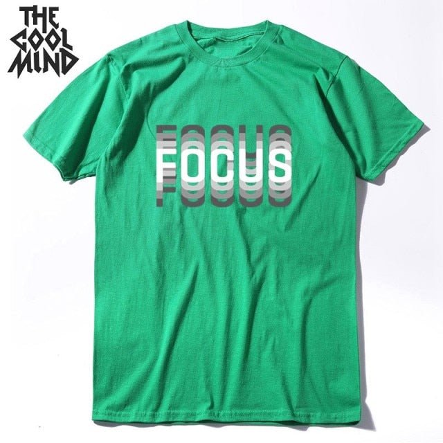 COOLMIND 100% cotton summer loose focus print men T shirts freeshipping - Foreverking