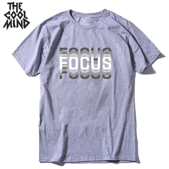 COOLMIND 100% cotton summer loose focus print men T shirts freeshipping - Foreverking