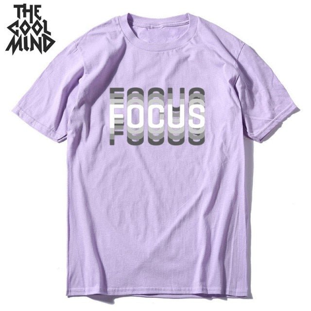 COOLMIND 100% cotton summer loose focus print men T shirts freeshipping - Foreverking