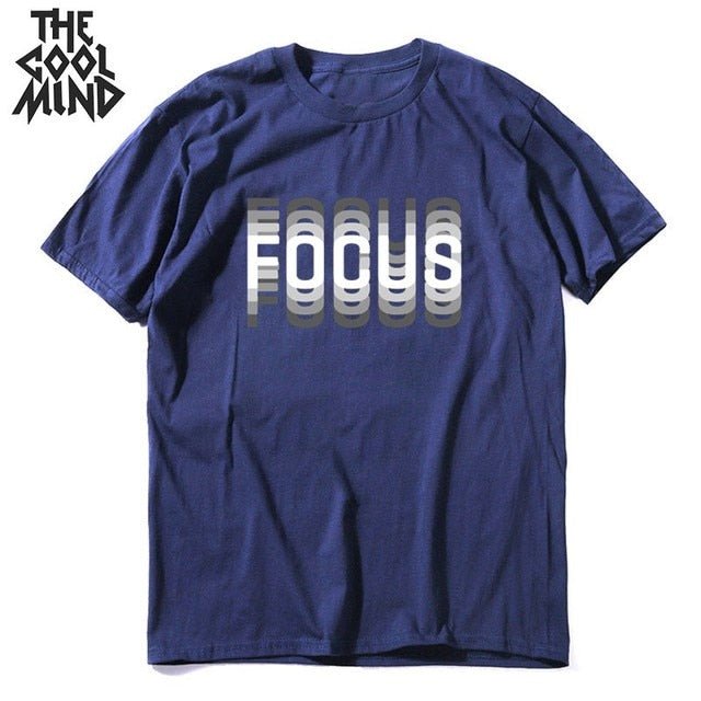 COOLMIND 100% cotton summer loose focus print men T shirts freeshipping - Foreverking