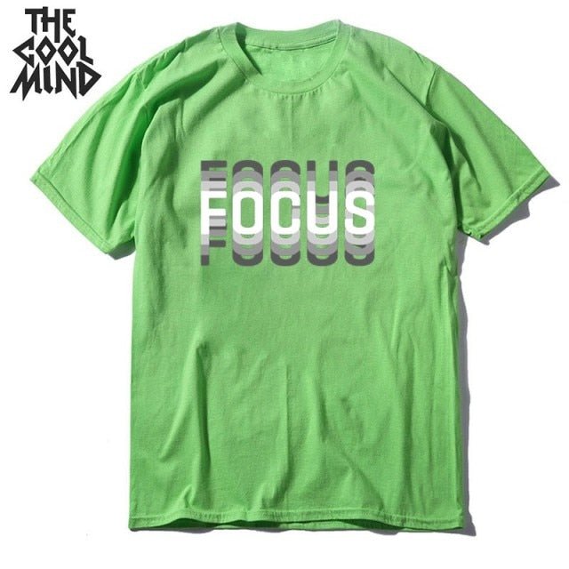 COOLMIND 100% cotton summer loose focus print men T shirts freeshipping - Foreverking