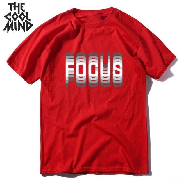 COOLMIND 100% cotton summer loose focus print men T shirts freeshipping - Foreverking