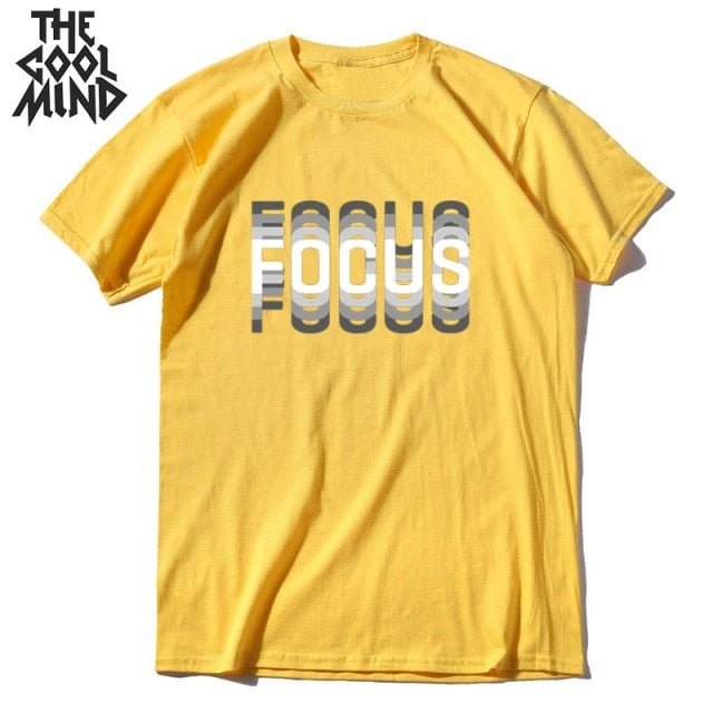 COOLMIND 100% cotton summer loose focus print men T shirts freeshipping - Foreverking