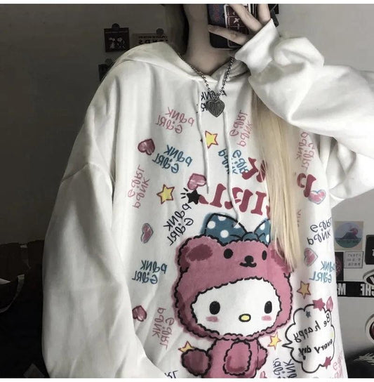 Anime Hoodie Women Vintage Oversized Cute Hoodie Autumn Kawaii Fashion Sweatshirt Women Korean Long Sleeve Print Tops freeshipping - Foreverking