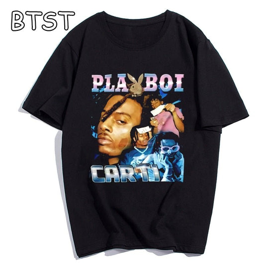 New Playboi Carti shirt T-shirt hypebeast vintage 90s rap hip hop t shirt Fashion Design Casual T Shirt freeshipping - Foreverking