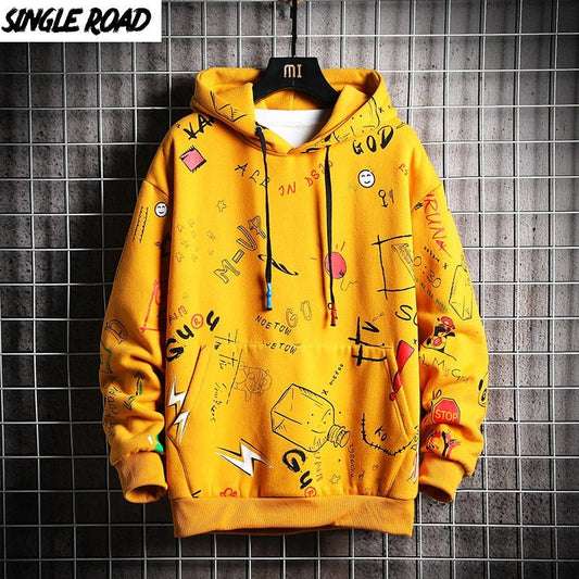 Single Road Men&#39;s Anime Hoodies Men 2022 Hip Hop Harajuku Printed Japanese Streetwear Oversized Sweatshirt Hoodie Men Fashion freeshipping - Foreverking