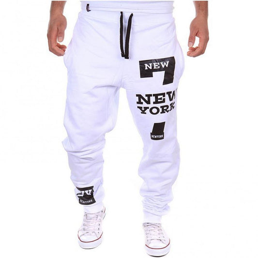 Men Casual Jogger Number 7 Printed Letter Drawstring Sweatpants Trousers Pants Men  Trousers Pants freeshipping - Foreverking