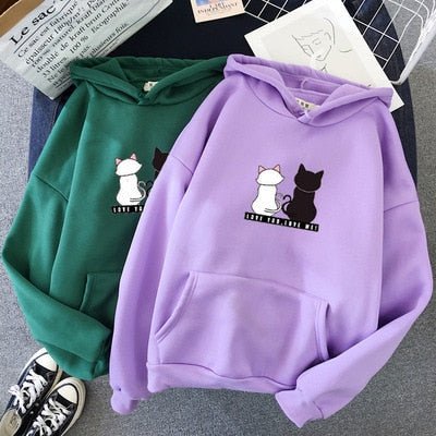 AStreetwear Hoodies Women Sweatshirt utumn Winter Long Sleeve Harajuku Cute Cat Print Sweatshirts Casual Pullover sudadera mujer freeshipping - Foreverking