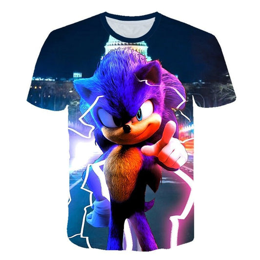 Sonic Child Boy Teenager Toddler Summer Anime Clothes Looney Tunes Funny T-shirts Graphic Blusa masculina Manga corta camisetas freeshipping - Foreverking