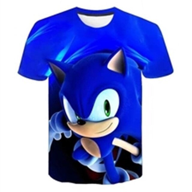 Sonic Child Boy Teenager Toddler Summer Anime Clothes Looney Tunes Funny T-shirts Graphic Blusa masculina Manga corta camisetas freeshipping - Foreverking