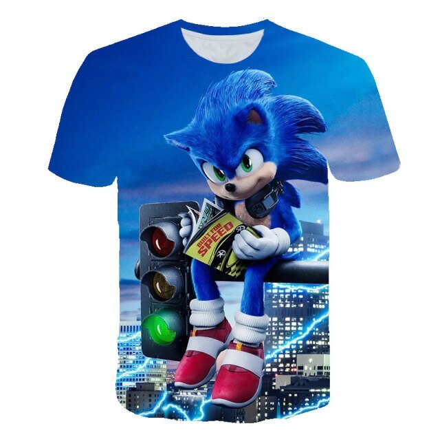 Sonic Child Boy Teenager Toddler Summer Anime Clothes Looney Tunes Funny T-shirts Graphic Blusa masculina Manga corta camisetas freeshipping - Foreverking