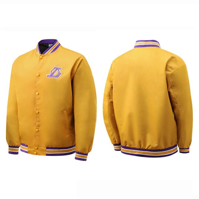 Autumn Winter jackets Coat High Quality Basketball Laker Showtime Performance Full Zip Baseball Uniform Men Bomber Jacket Autumn Winter jackets Coat High Quality Basketball Laker Showtime Performance Full Zip Baseball Uniform Men Bomber Jacket Foreverking