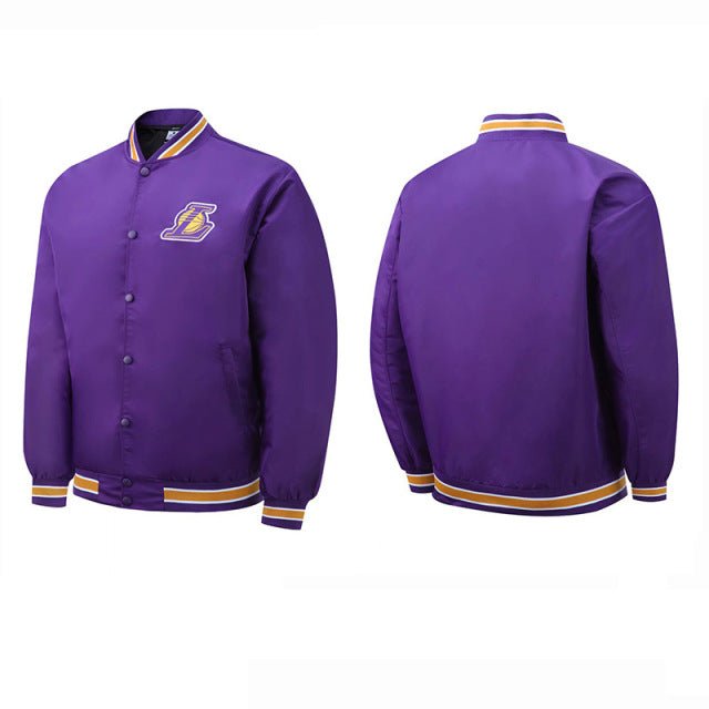 Autumn Winter jackets Coat High Quality Basketball Laker Showtime Performance Full Zip Baseball Uniform Men Bomber Jacket Autumn Winter jackets Coat High Quality Basketball Laker Showtime Performance Full Zip Baseball Uniform Men Bomber Jacket Foreverking