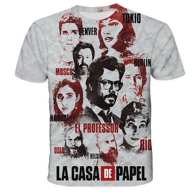 New La Casa De Papel White T-shirt 3D Printed Boy Girl O-neck T Shirt Money Heist The Paper House High Quality Shirt Cool Top New La Casa De Papel White T-shirt 3D Printed Boy Girl O-neck T Shirt Money Heist The Paper House High Quality Shirt Cool Top Foreverking