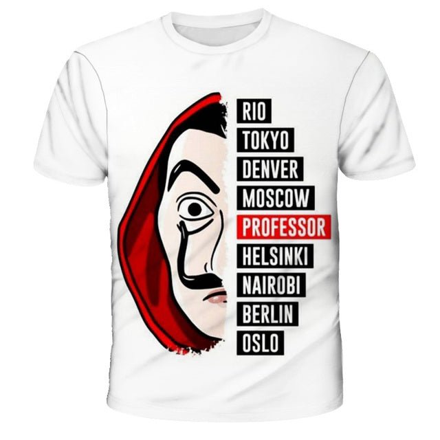 New La Casa De Papel White T-shirt 3D Printed Boy Girl O-neck T Shirt Money Heist The Paper House High Quality Shirt Cool Top New La Casa De Papel White T-shirt 3D Printed Boy Girl O-neck T Shirt Money Heist The Paper House High Quality Shirt Cool Top Foreverking