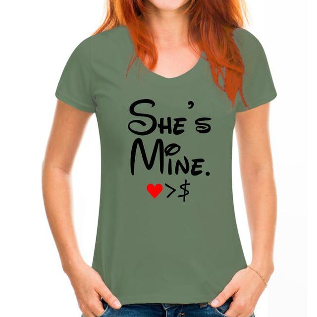 Tshirt She Mine He Mine Heart Dollar Couple T-shirts Tshirt She Mine He Mine Heart Dollar Couple T-shirts Foreverking